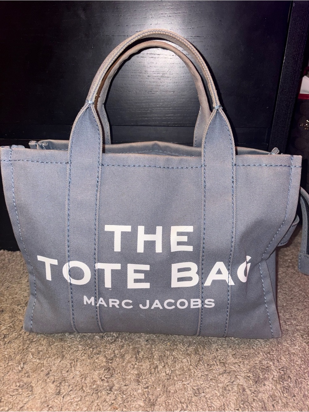 Marc Jacobs Canvas Tote Bag in Light Blue with White Logo